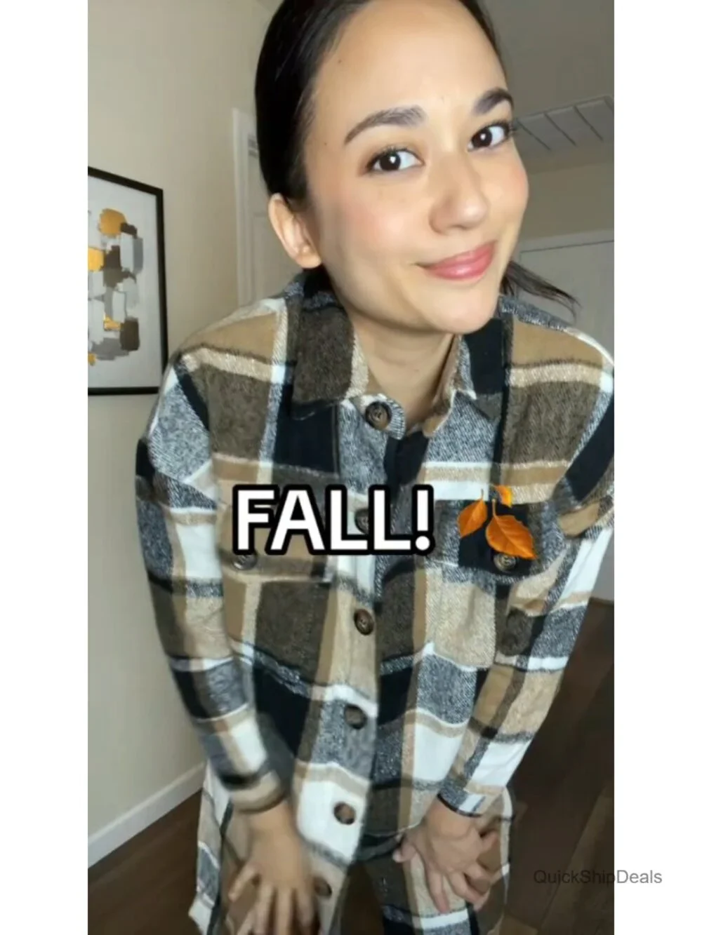 Women's Plaid Shacket Jacket Button Down Long Sleeve Oversized Casual Coat